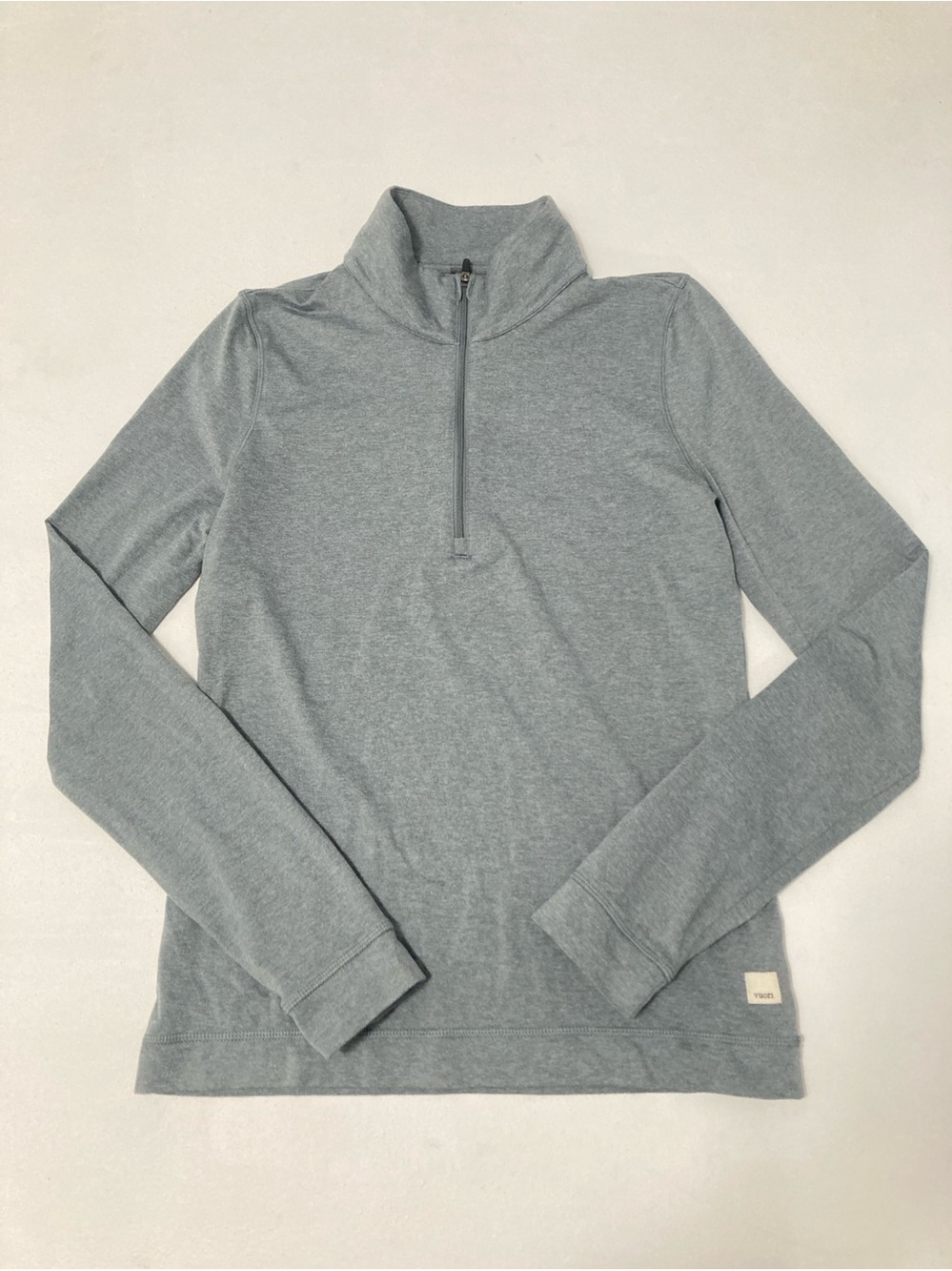 Vuori Women’s Halo Essential Half Zip Mock Neck M Dreamknick  Heather GrayVW284